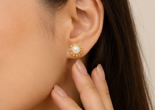 Ruby Bloom Drop Earrings